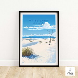 White Sands National Park Poster Art Print Travel Print | Home Décor Poster Gift | Digital Illustration Artwork | Birthday Present