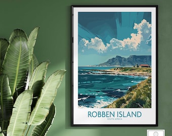 Robben Island Travel Poster South Africa Travel Poster Home Decor Gift Wall Art Print Birthday Present Wall Art Print