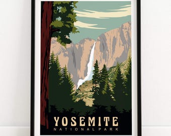 Yosemite National Park Print: Vintage Travel Wall Art