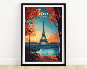 Paris Print France Paris Wall Art Print Paris Poster Wall Decor Illustration Paris Art Gift France Eiffel Tower
