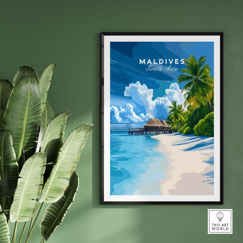 Maldives Print Tropical Beach Maldives Wall Art Gift House Decoration ...