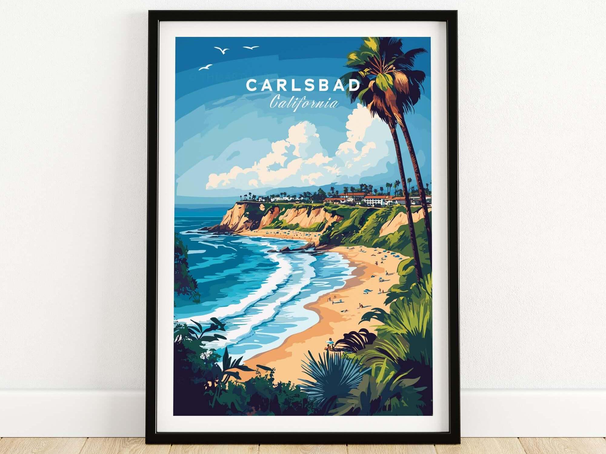 Carlsbad Print California Carlsbad Travel Poster Birthday Present Carlsbad Wedding Anniversary gift