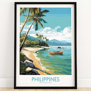 Philippines Wall Art Travel Print | Home Décor Poster Gift | Digital Illustration Artwork
