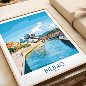 Bilbao Travel Poster Birthday Present Bilbao Wedding Anniversary gift
