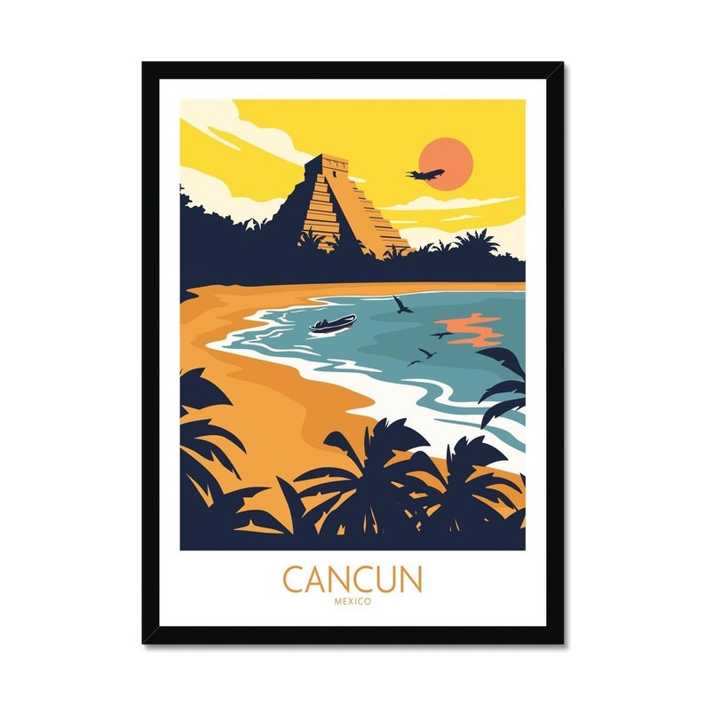 Cancun Poster Cancun Wall Art Cancun Poster Mexico Etsy
