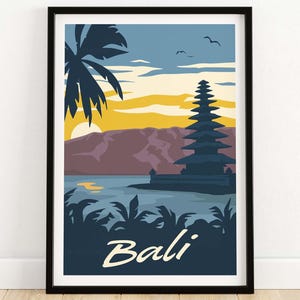 Bali Print | Bali Poster | Bali Wall Art | Retro Vintage Travel Poster | Bali Art Print | Tropical Print | Bali Gift