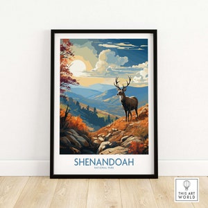 Shenandoah National Park Print Art Print Travel Print | Home Décor Poster Gift | Digital Illustration Artwork | Birthday Present