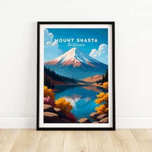 Mount Shasta Wall Art - California Travel Print, Mountain Landscape, Nature Decor, Scenic Wall Decor, Adventure Gift for Nature Lovers