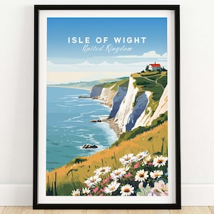 Isle of Wight Travel Print Artwork Wall Hanging Home Decoration Gallery Wall Art Birthday present Wedding Anniversary Gift Home Office Decor