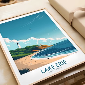 Lake Erie Print Travel Print Wall Art Lake Erie Poster Gift Lake Erie Home Decor Art Lover Lake Erie Gift Artwork