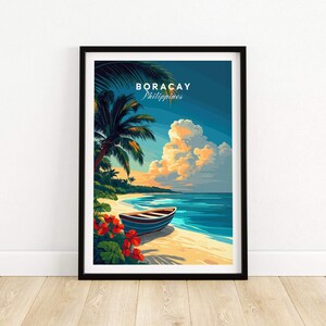 Stampa Boracay Stampa artistica Boracay Stampa di viaggio / Decorazione per la casa Poster Regalo / Illustrazione digitale Opera d'arte Spiaggia Filippine