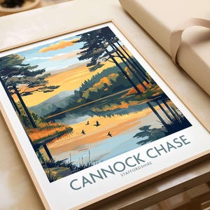 Cannock Chase Poster Art Print Wall Art Staffordshire Home Decor Artwork Home Decor Office Art Art Home Decor Poster Gift room decor