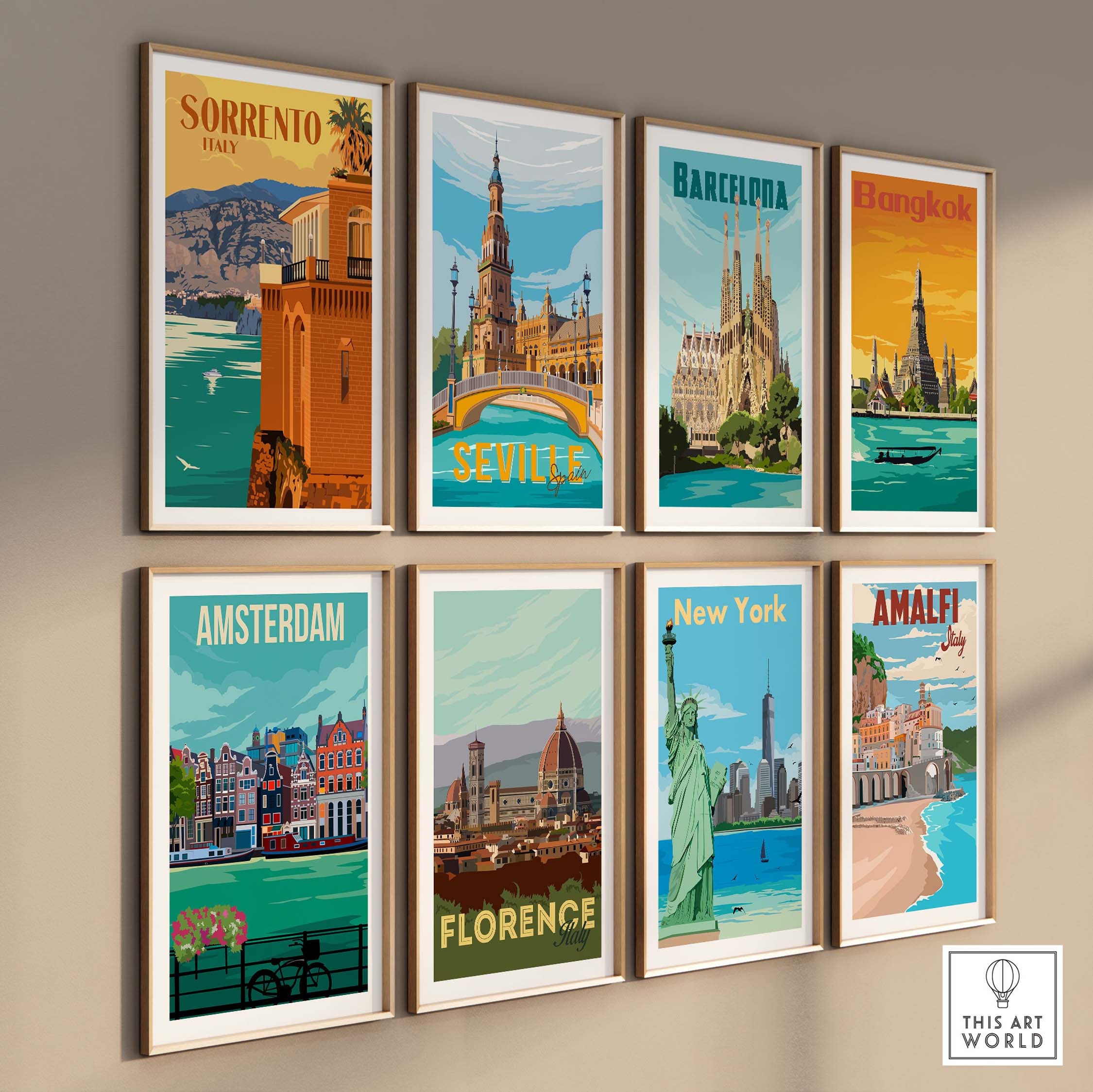GAPKJGTS Poster Su Tela Sorrento Travel Italy – 30x45 Cm Per Camera, Ufficio O Regalo