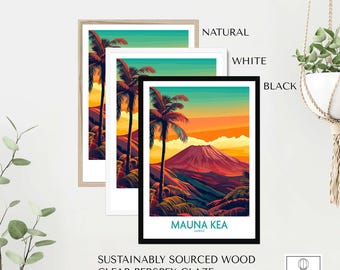 Mauna Kea Sunset Print - Hawaii Volcano Wall Art Tropical Island
