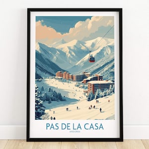 Impressão artística de Pas de la Casa: Estância de esqui de Andorra (emoldurada ou sem moldura)