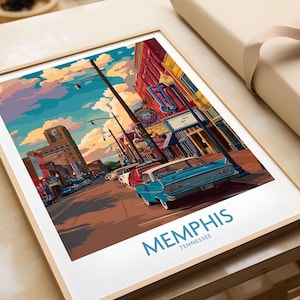Memphis Poster Art Print, City Wall Decor, Retro 80s Vintage Style, Colorful Modern Home Decoration, Gift for Art Lovers