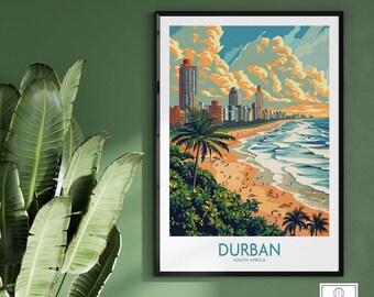 Durban Travel Print South Africa Travel Poster Home Decor Gift Wall Art Print Birthday Present Wall Art Print