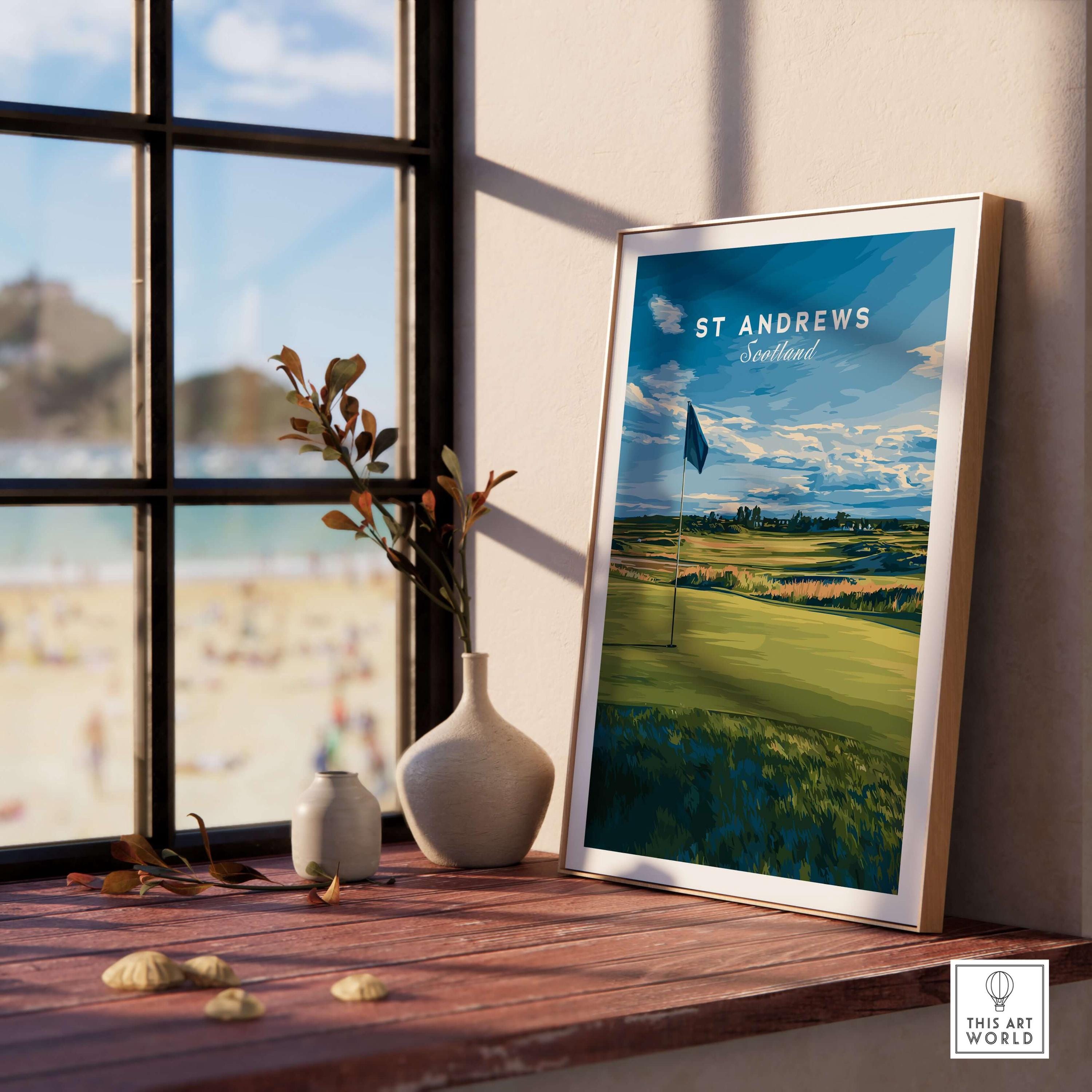 St Andrews Golf Poster Scotland Print – Vintage Golf Art Gift for ...