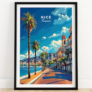 Bonita impresión de viaje - Francia Bonita impresión de arte de pared Póster de viaje a Francia Decoración del hogar de Francia Bonita obra de arte Póster Regalo Bonita ilustración Amante del arte