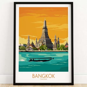Bangkok Print | Thailand Travel Poster | Bangkok Wall Art | Bangkok Thailand Poster | Thai Gift | Bangkok Wall Decor | Asia Art Print