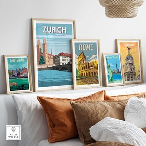 Zurich Switzerland Travel Poster Print | This Art World