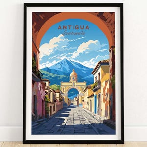 Antigua Guatemala Poster - Travel Poster | Birthday present | Wedding anniversary gift | Art Print