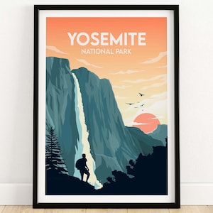 Yosemite Print | National Park Poster | California Travel Poster Art Print | Framed & Unframed Wall Art Gift Idea