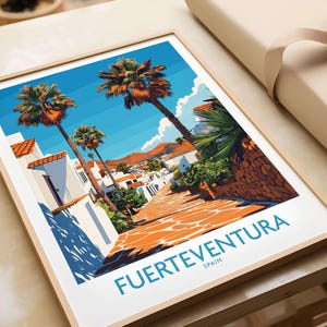 Fuerteventura Poster Kanarische Inseln Spanien Fuerteventura Travel Print Fuerteventura Kunstwerk Wandbehang Dekoration