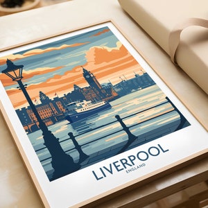 Cartaz de viagem de Liverpool, impressão, arte emoldurada, presente