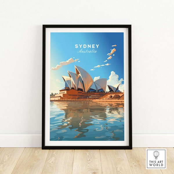Sydney Travel Poster Art  Australian Home Decor  Birthday or Anniversary Gift