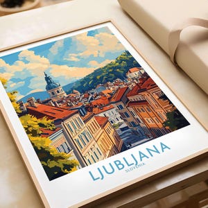 Ljubljana Travel Poster Ljubljana Wall Art Print Ljubljana Poster Wall Decor Illustration Ljubljana Art Gift