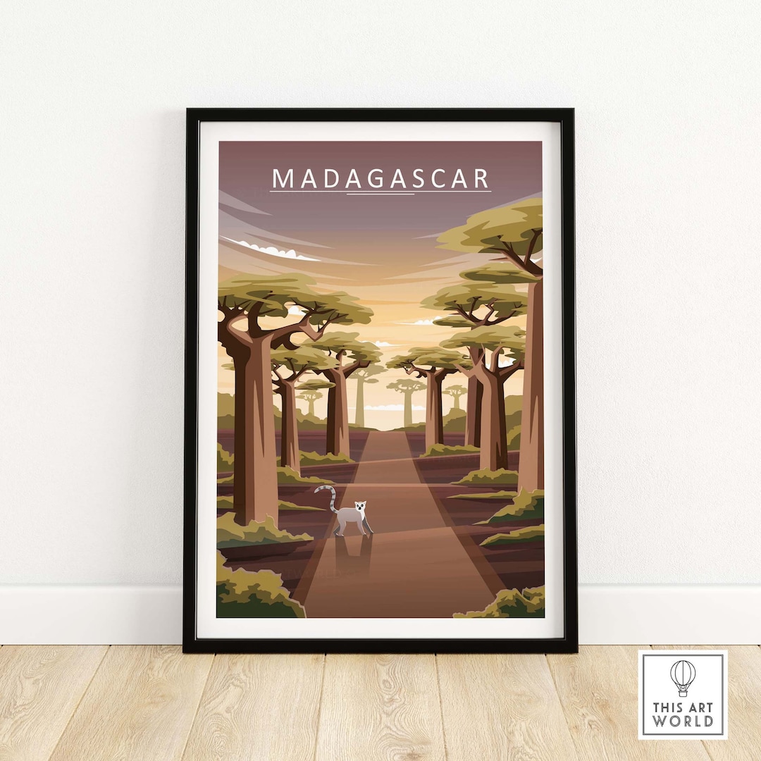 Madagascar Print | Poster | Wall Art | Travel Poster | Kids Room Home ...