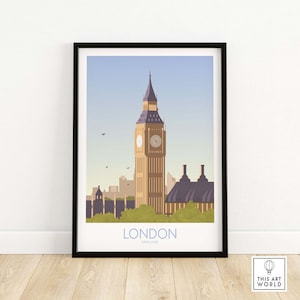 London Print | London Poster | London City Wall Art | London Skyline | Minimalist Print | Framed & Unframed | Big Ben Print | London Gift
