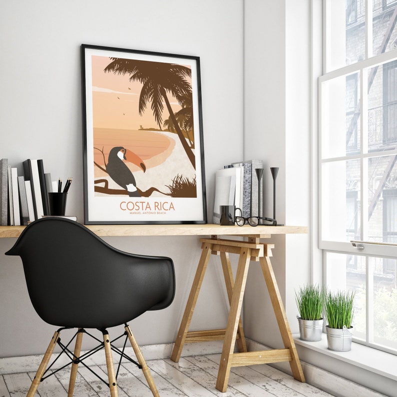Costa Rica Wall Art Costa Rica Print Costa Rica Poster Tropical Beach Print Costa Rica Tucan Costa Rica Gift