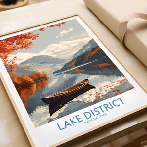 Lake District Wall Art Print Lake District Poster Wall Decor Illustration Lake District Art Gift Cumbria England