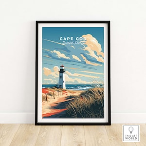 Cape Cod Poster Travel Poster | Birthday present | Wedding anniversary gift | Best Gift for Her | Pesonalized Wall Art Gift for Him