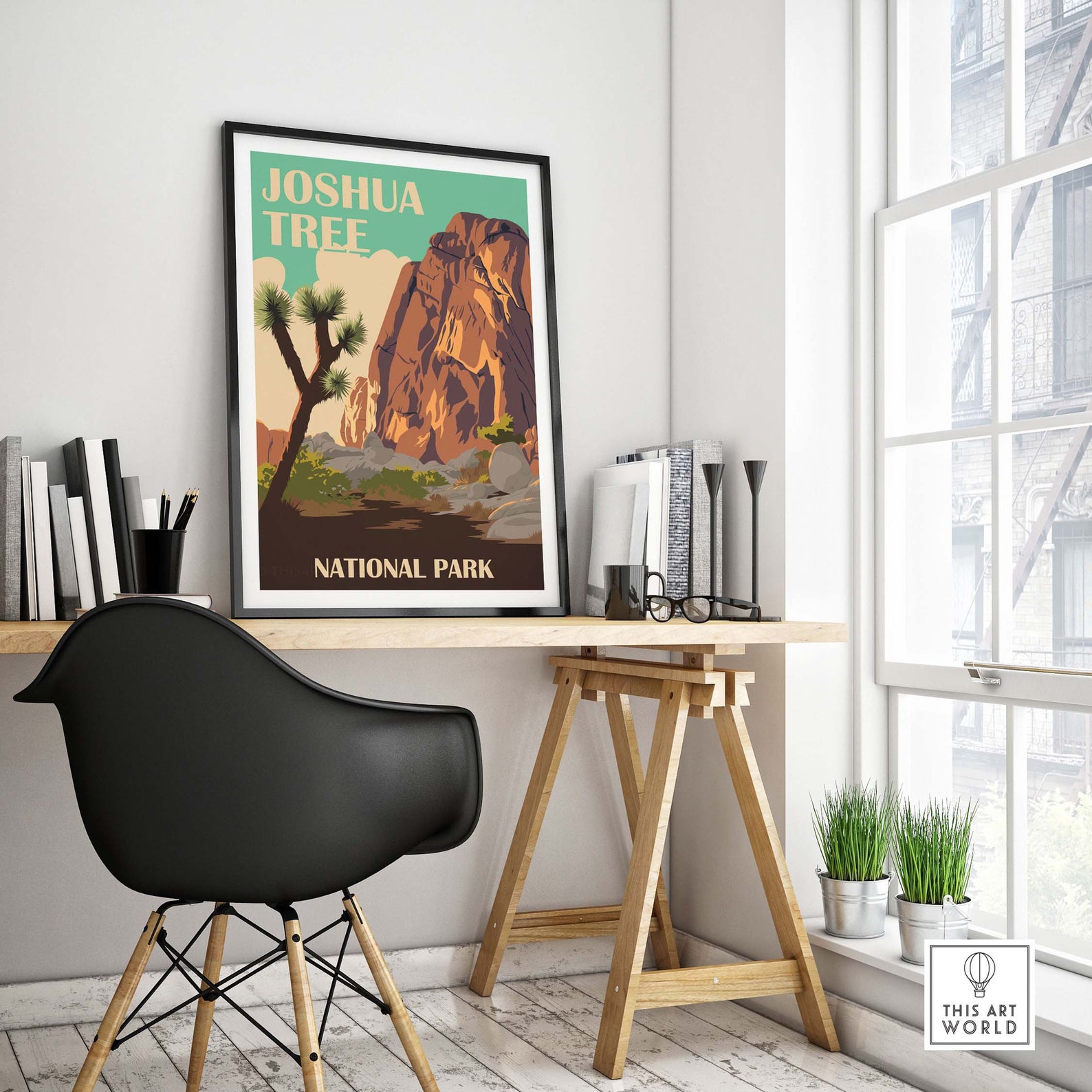 Joshua Tree Print National Park Poster Vintage Travel Park - Etsy
