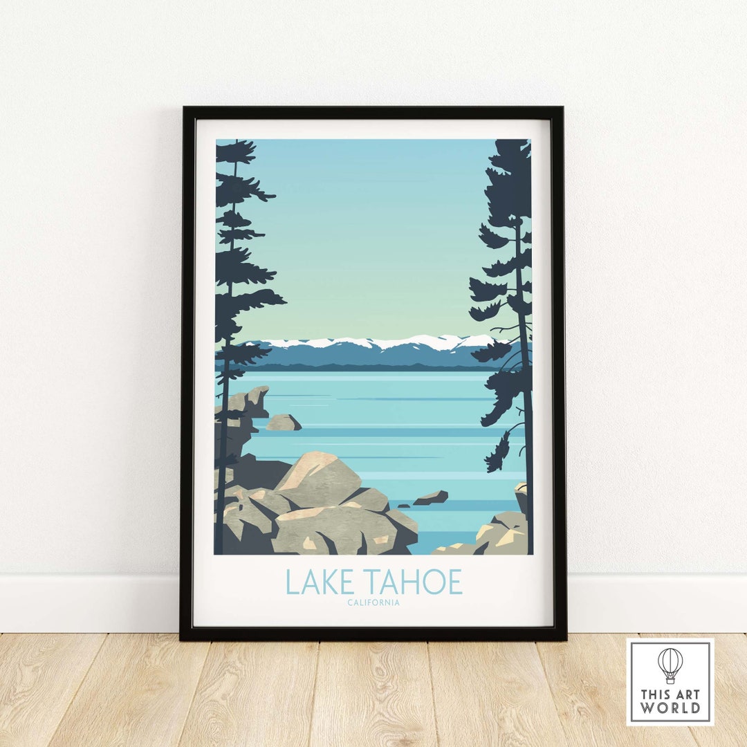 Lake Tahoe Print Lake Tahoe Poster Tahoe Wall Art - Etsy