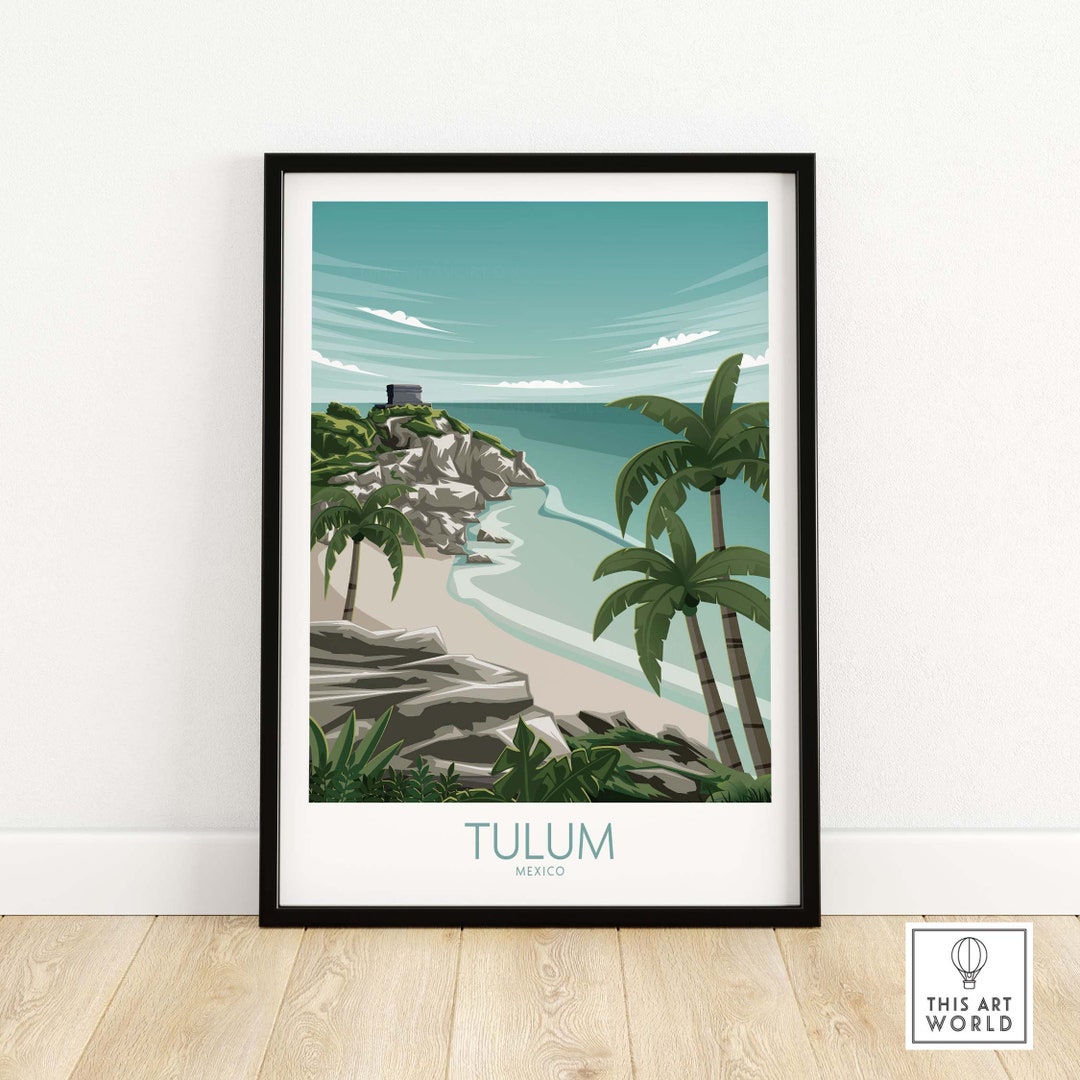 Tulum Art Print | Mexico Travel Poster | Wall Art | Travel Poster ...