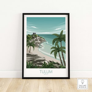 Tulum Art Print | Mexico Travel Poster | Wall Art | Travel Poster | Framed & Unframed Artwork | Art Print Gift Idea