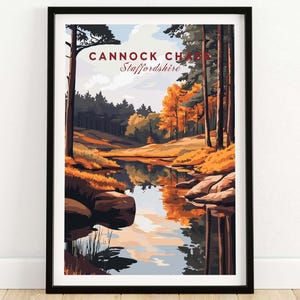 Cannock Chase Wall Art Gift House Decoration Staffordshire Poster Print Cannock Chase Decor Housewarming Gift Living Room Poster