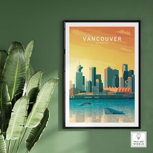 Vancouver Kanada Reise Poster | Vancouver Geschenk | Wandkunst Druck gerahmt