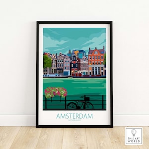 Niederlande Reise Print Amsterdam Wandkunst Amsterdam Geschenk