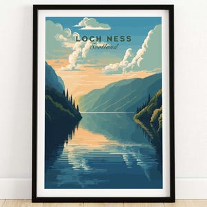 Loch Ness Poster | Scotland Travel Poster | Birthday present | Wedding anniversary gift | Art Print