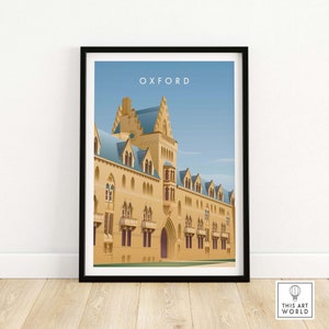 Oxford Print | Oxford Travel Poster Wall Art | Oxford England | Framed & Unframed Wall Decor from Oxford | Oxford Gift