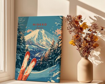 Niseko Ski Print Japan Mountain Art Ski Lodge Wall Decor Winter