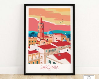 Sardinia Print | Italy Travel Poster | Wall Art | Travel Poster | Framed & Unframed Artwork | Art Print Gift Idea