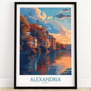 Alexandria Virginia Travel Print, Wall Art Decor, Cityscape Poster, Modern Home Decor Gift