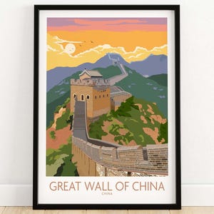 Great Wall of China Print | Wall Art Travel Poster | Framed & Unframed Gift