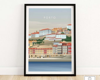 Porto Print | Portugal Reise Poster | Porto Wand Kunst | Porto gerahmt und ungerahmt Druck | Porto Geschenk